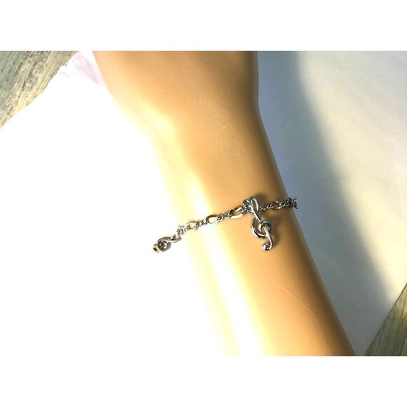 Sterling Silver Musical Notes Bracelet - Picture 1 of 4